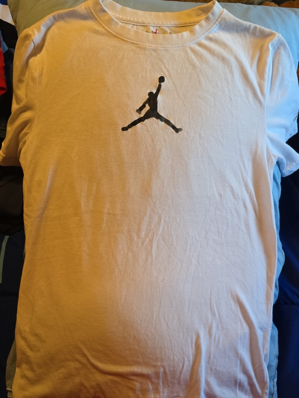 Jordan White Short Sleeve Tee with Black Jumpman